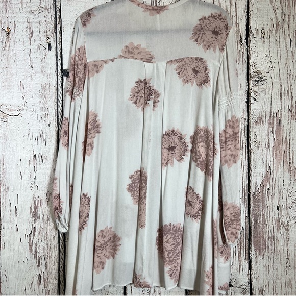 Free People Boho Peacemaker Floral High Low Tunic Oversized Dress Blouse SMALL - Picture 6 of 9
